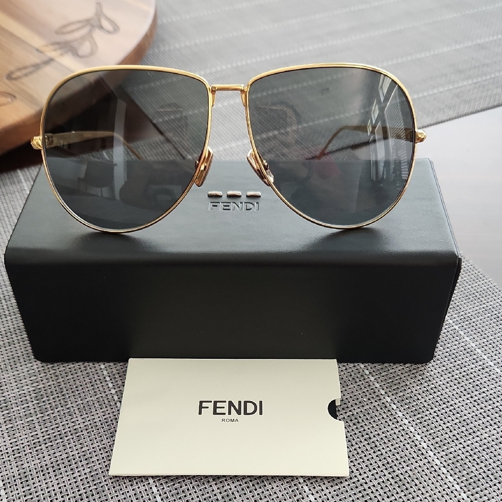 Fendi Gold Aviator Sunglasses